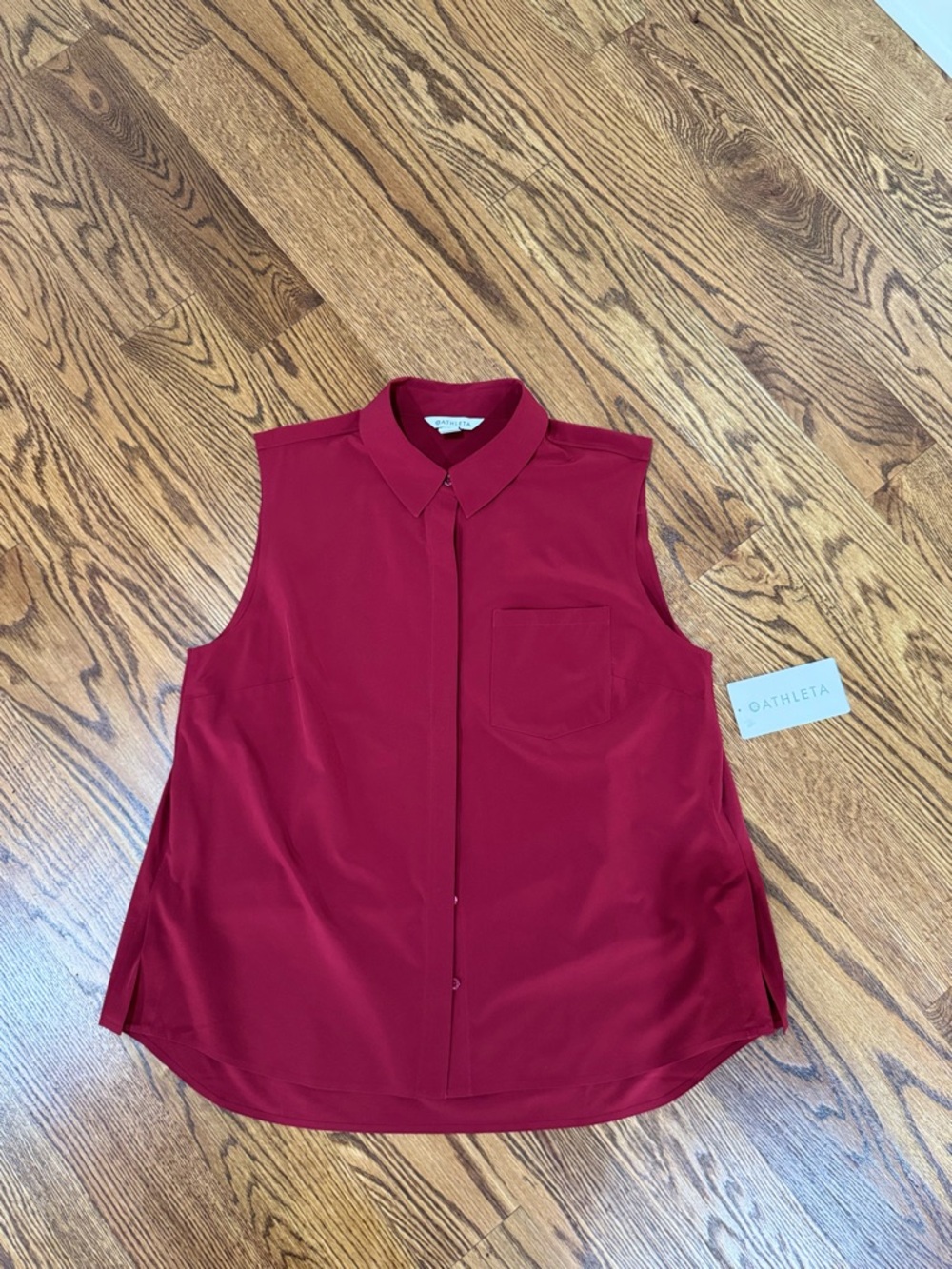 Athleta Women's Sleeveless Button-Front Shell - Burgundy (Everlasting Tank)